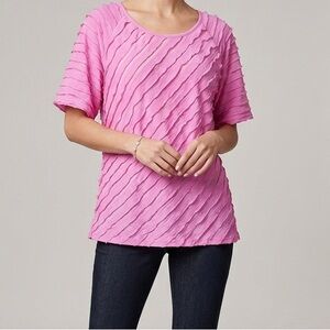 Brittany Black Pink Layered Stretch Mesh  KnitTunic